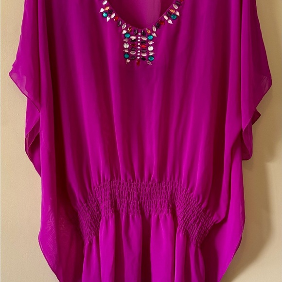 Victoria's Secret| Exquisite Pink Swim Coverup Rhinestones Sheer Fabric Sz XS/S - Picture 2 of 7